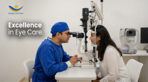 Patient booking an eye appointment online on a laptop screen with a Malleshwaram clinic website visible